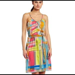 Trina Turk 8 multi colored spaghetti strap dress